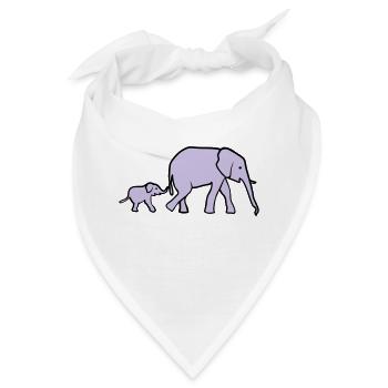 Elefant, Elefanten - Bandana - Weiß - Vorne