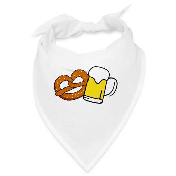 Bier und Brezel - Bandana - Weiß - Vorne