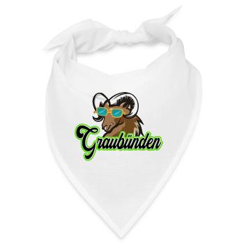 Graubünden Steinbock mit Sonnenbrille - Bandana - Weiß - Vorne