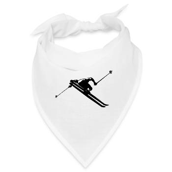 Skifahrer Skifahren - Bandana - Weiß - Vorne