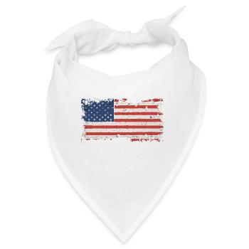 USA Flagge Amerika - Bandana - Weiß - Vorne