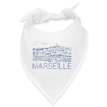 Stiftzeichnung Marseille - Bandana - Weiß - Vorne