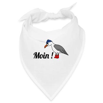 Moin, Möwe - Bandana - Weiß - Vorne