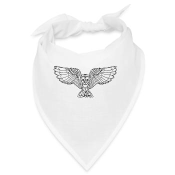 Elegante fliegende Eule - Bandana - Weiß - Vorne