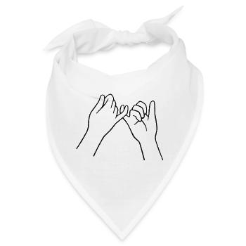 Freundschaft Schwur Hände Hakeln Finger pinky - Bandana - Weiß - Vorne