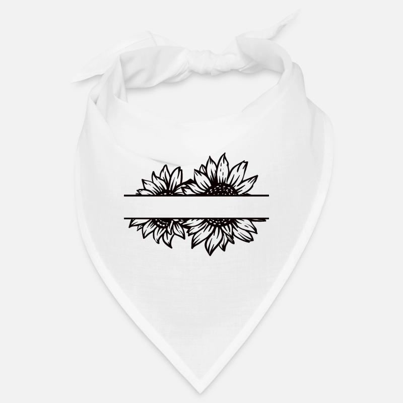 Double sunflower split black Bandana