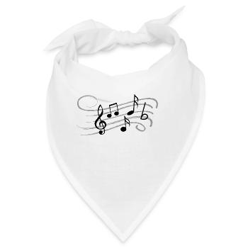 Musikalische Noten Noten Muster. Musik - Bandana - Weiß - Vorne
