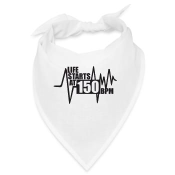 Das Leben beginnt bei 150 BPM - Bandana - Weiß - Vorne