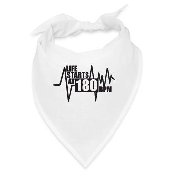 Das Leben beginnt bei 180 BPM - Bandana - Weiß - Vorne