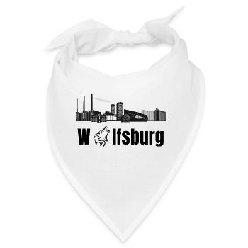 Wolfsburg Fanartikel Wolfsburg Skyline Wölfe Wolf - Bandana - Weiß - Vorne