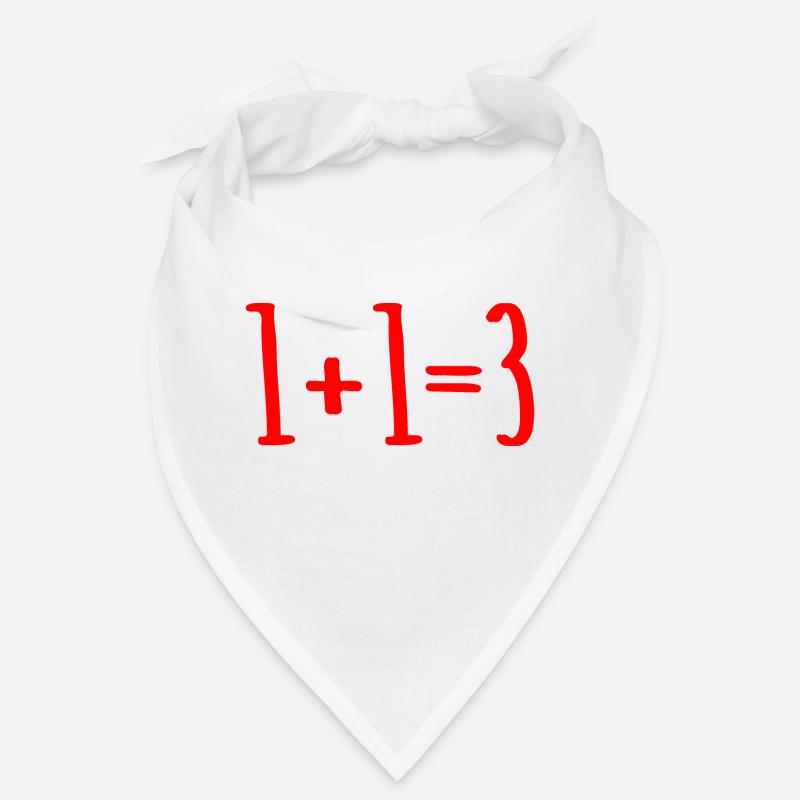 1+1=3 (Rouge) Annonce Enceinte Grossesse Bébé etc - Bandana - blanc