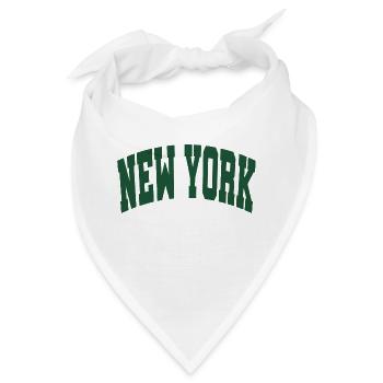 New York Schriftzug grün - Bandana - Weiß - Vorne