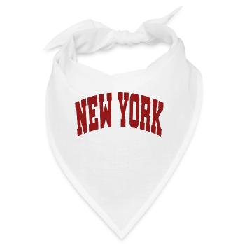 New York Schriftzug rot - Bandana - Weiß - Vorne