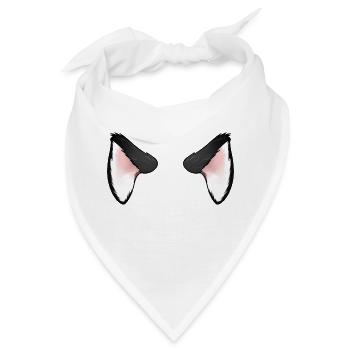 Schwarze Katzenohren - Bandana - Weiß - Vorne