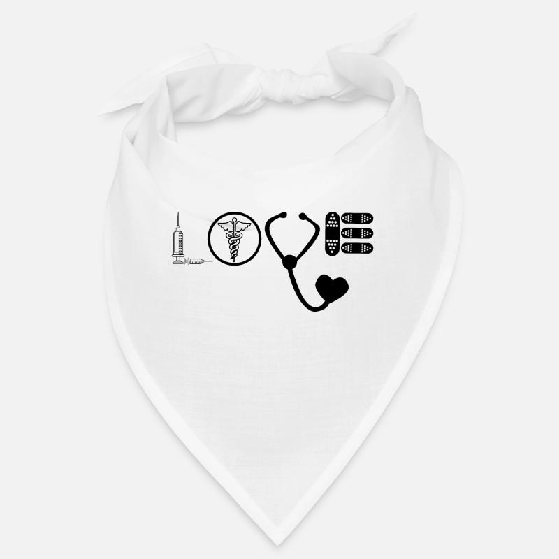 Infirmière - Love - Infirmier infirmier - Bandana - blanc