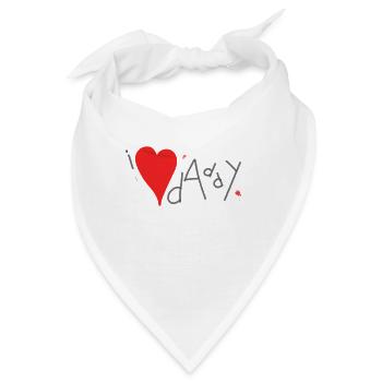 I love daddy mit rotem Herz - Bandana - Weiß - Vorne