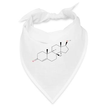 Testosteron-Molekül - Farbige Strukturformel - Bandana - Weiß - Vorne