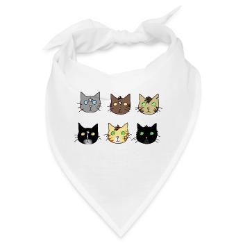 cats, Katzen, wie Warrior - Bandana - Weiß - Vorne