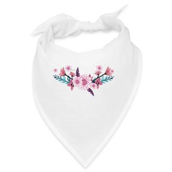 blumen - Bandana - Weiß - Vorne