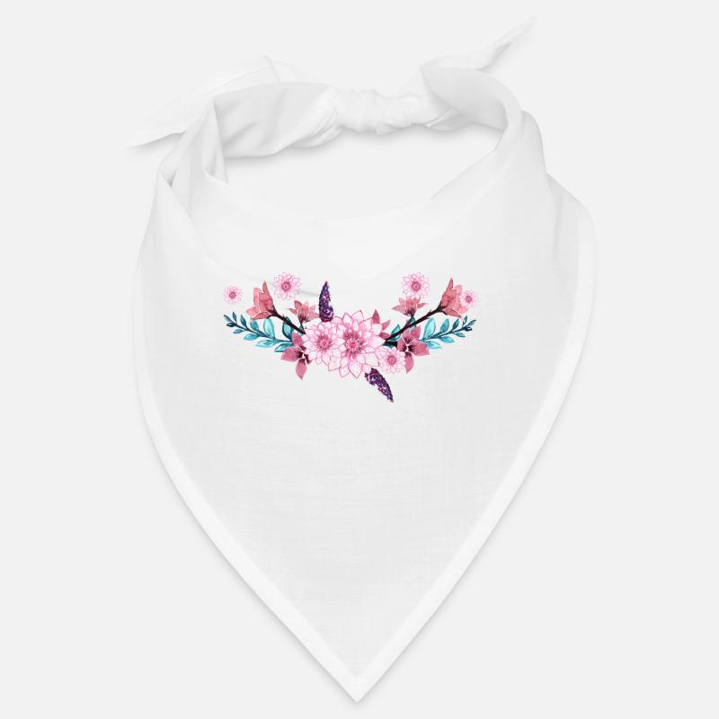 blumen - Bandana - Weiß