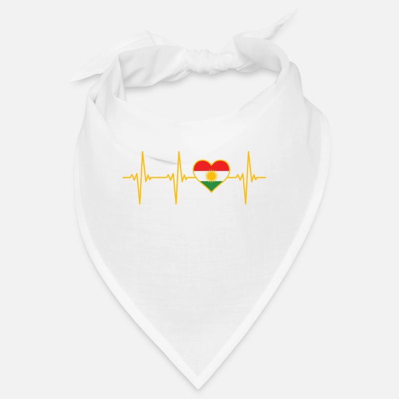 Kurdistan Kurde Kurdischer Herzschlag - Bandana - Weiß