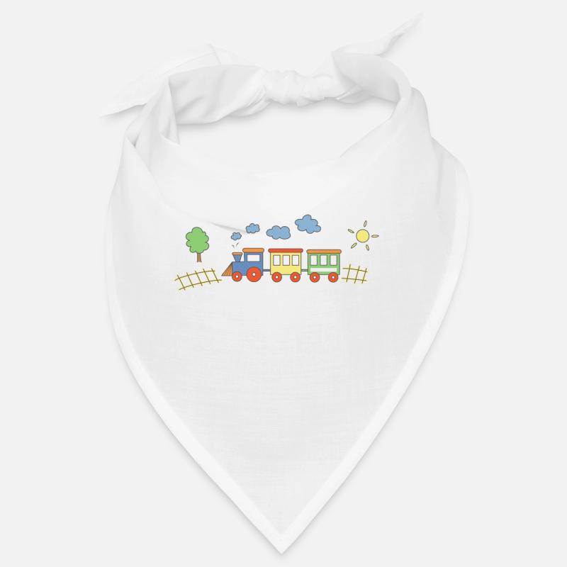 Train avec wagons - Bandana - blanc
