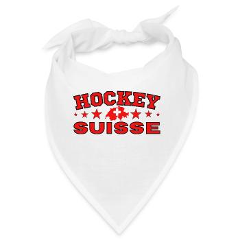 Eishockey Schweiz originelle Geschenkidee - Bandana - Weiß - Vorne