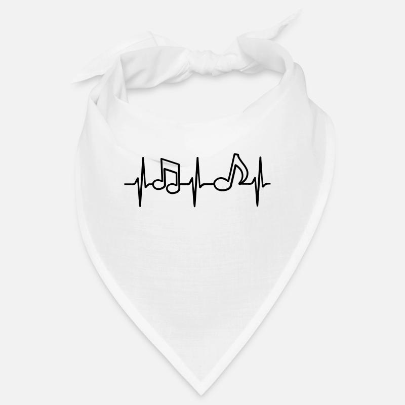 Heartbeat Music Note Notes de musique ECG Bandana