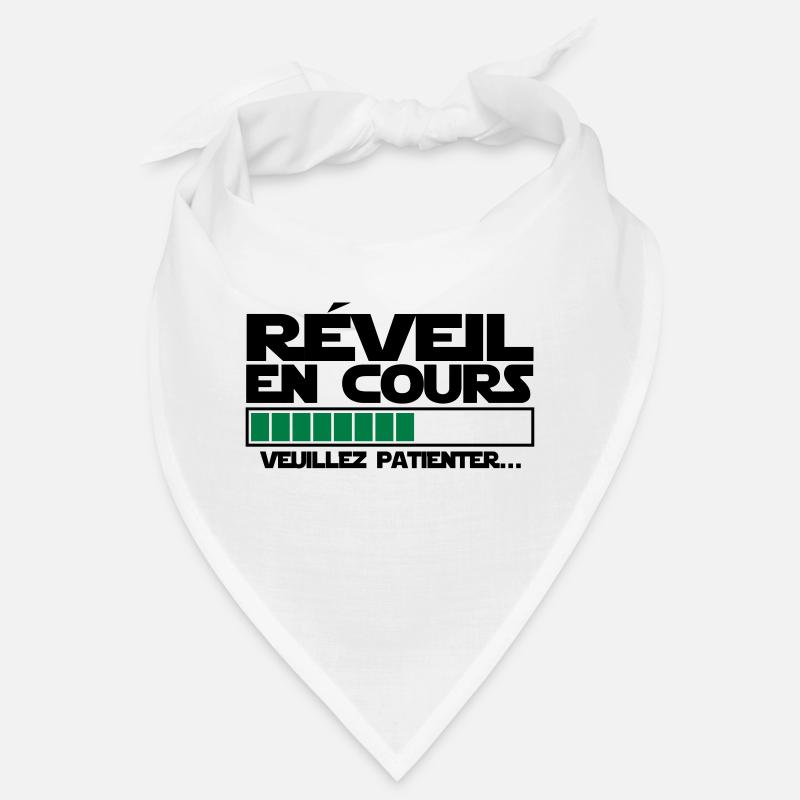 réveil (en cours),message,humour - Bandana - blanc