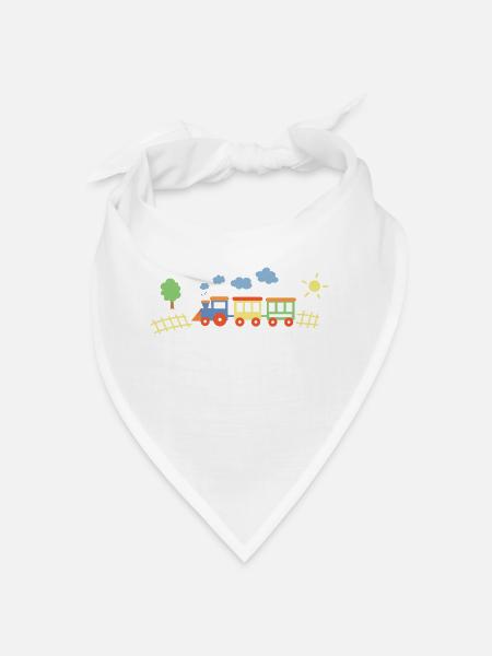 Train avec des wagons - Bandana - blanc