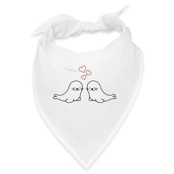 seehunde verliebt - Bandana - Weiß - Vorne
