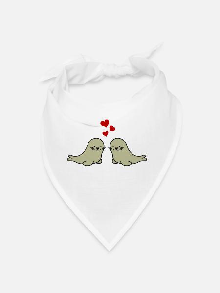 focas en el amor - Bandana - blanco