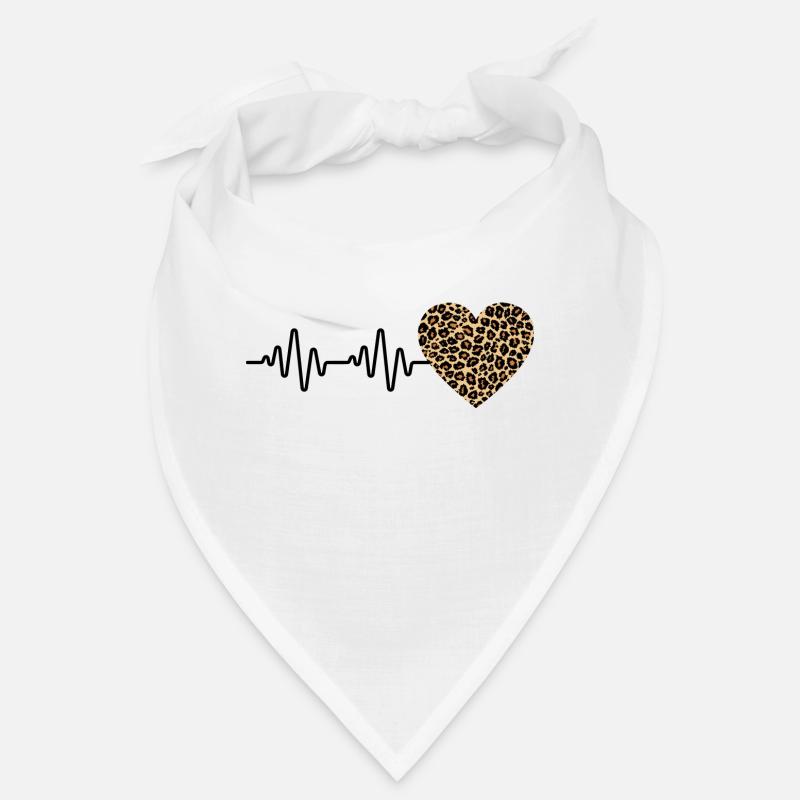 heart leopard heartbeat gift idea Bandana