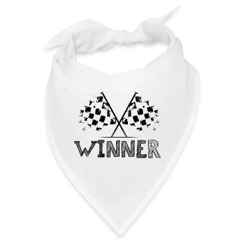 Gewinner Flagge Autorennen Symbole Logo icon Team - Bandana - Weiß - Vorne