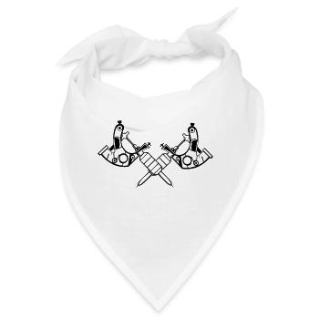 Tattoo Maschine - Bandana - Weiß - Vorne