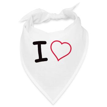 I Love - Bandana - Weiß - Vorne