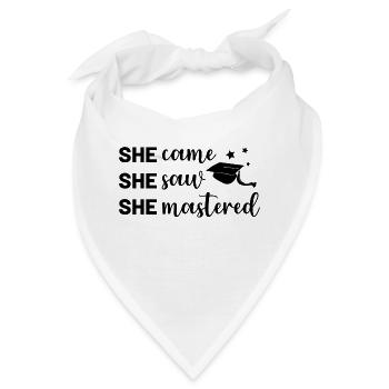 She came She saw She mastered Uni Studium - Bandana - Weiß - Vorne