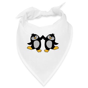 High Five Begrüßung Pinguine - Bandana - Weiß - Vorne