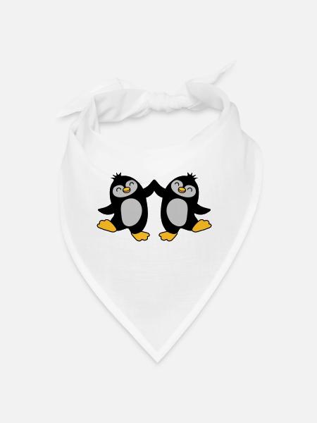 High Five Begrüßung Pinguine - Bandana - Weiß - Vorne