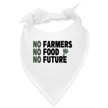 No Farmers No Food No Future - Bandana - Weiß - Vorne