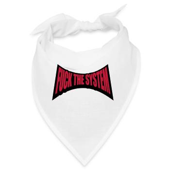 Punk fuck the system - Bandana - Weiß - Vorne