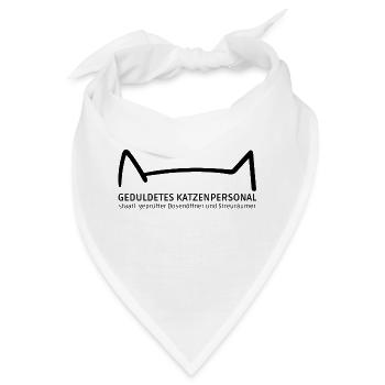 Geduldetes Katzenpersonal für Katzenliebhaber - Bandana - Weiß - Vorne