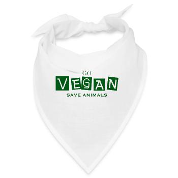GO VEGAN - SAVE ANIMALS - Bandana - Weiß - Vorne