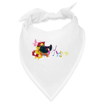 Trompete Musik Note CLE Sol Fantasy - Bandana - Weiß - Vorne