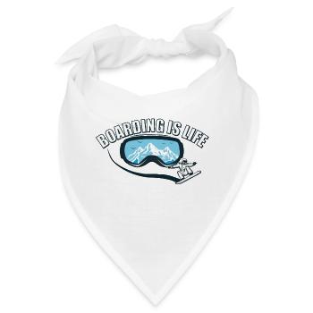 Boarding is Life - Snowboard - Bandana - Weiß - Vorne