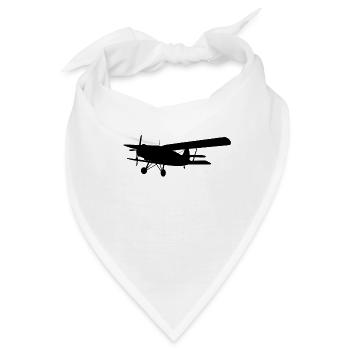 Doppeldecker Flugzeug - Bandana - Weiß - Vorne