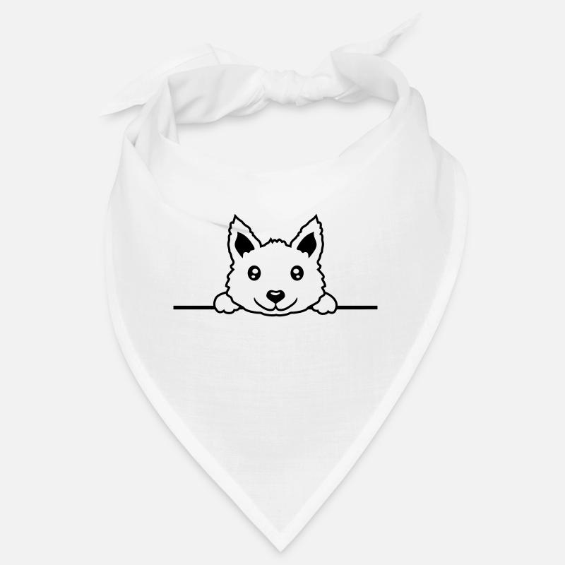 Chien courageux derrière le mur Bandana