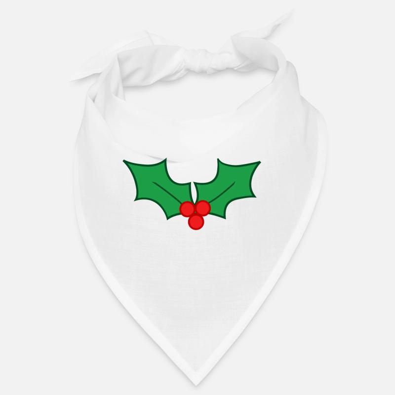 Weihnachtsstechpalme bringt Glück - Bandana - Weiß