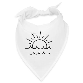 Sonne und Wellen - Bandana - Weiß - Vorne
