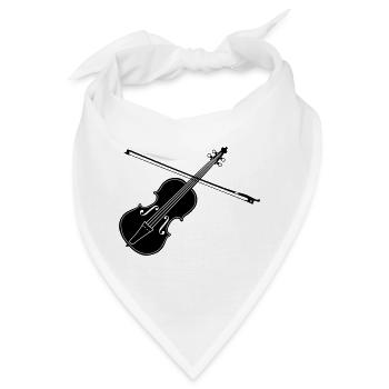 Geige - Bandana - Weiß - Vorne